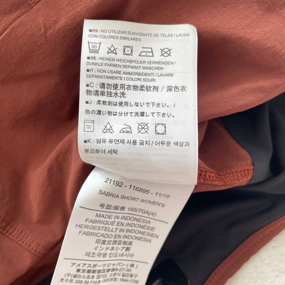 Arcteryx Womens Sabria Short Terracotta Red Orange Hiking Technical Cargo Size 4 - Picture 9 of 10